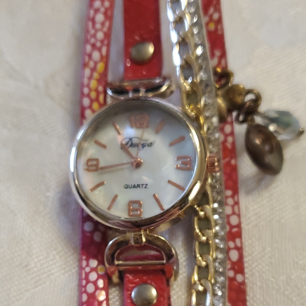 Red and Gold Quartz Watch